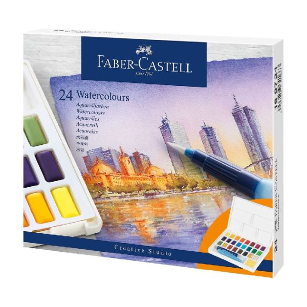Acuarelas en pastilla Faber Castell – set x24