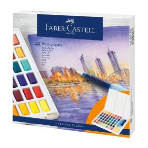 Acuarelas en pastilla Faber Castell – set x48