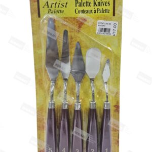 ESPATULAS DE METAL X5 MANGO MADERA - ARTIST PALETTE