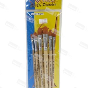 PINCELES X6 LENGUA DE GATO AMARILLO - VALU