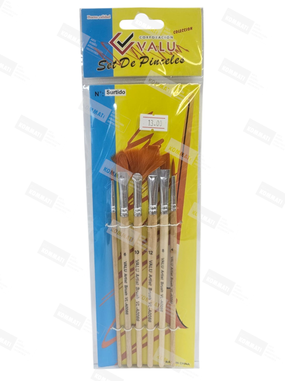 PINCELES X6 MIXTO AMARILLO - VALU