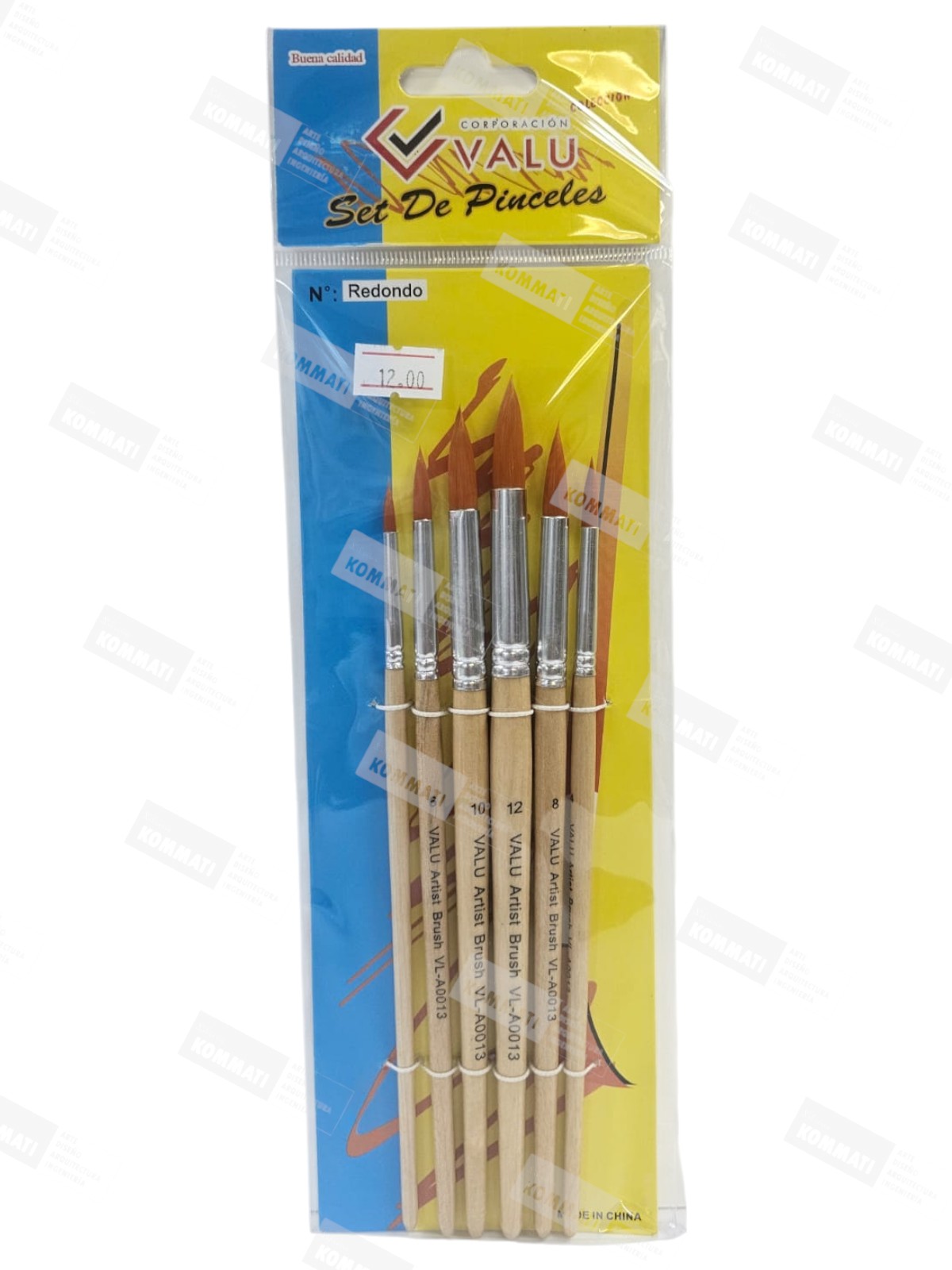 PINCELES X6 REDONDO AMARILLO - VALU