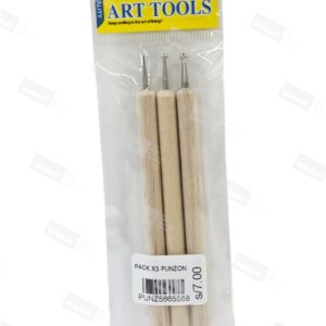 PUNZONES BOLEADOR DE MADERA X3 DOBLE PUNTA - ART TOOLS