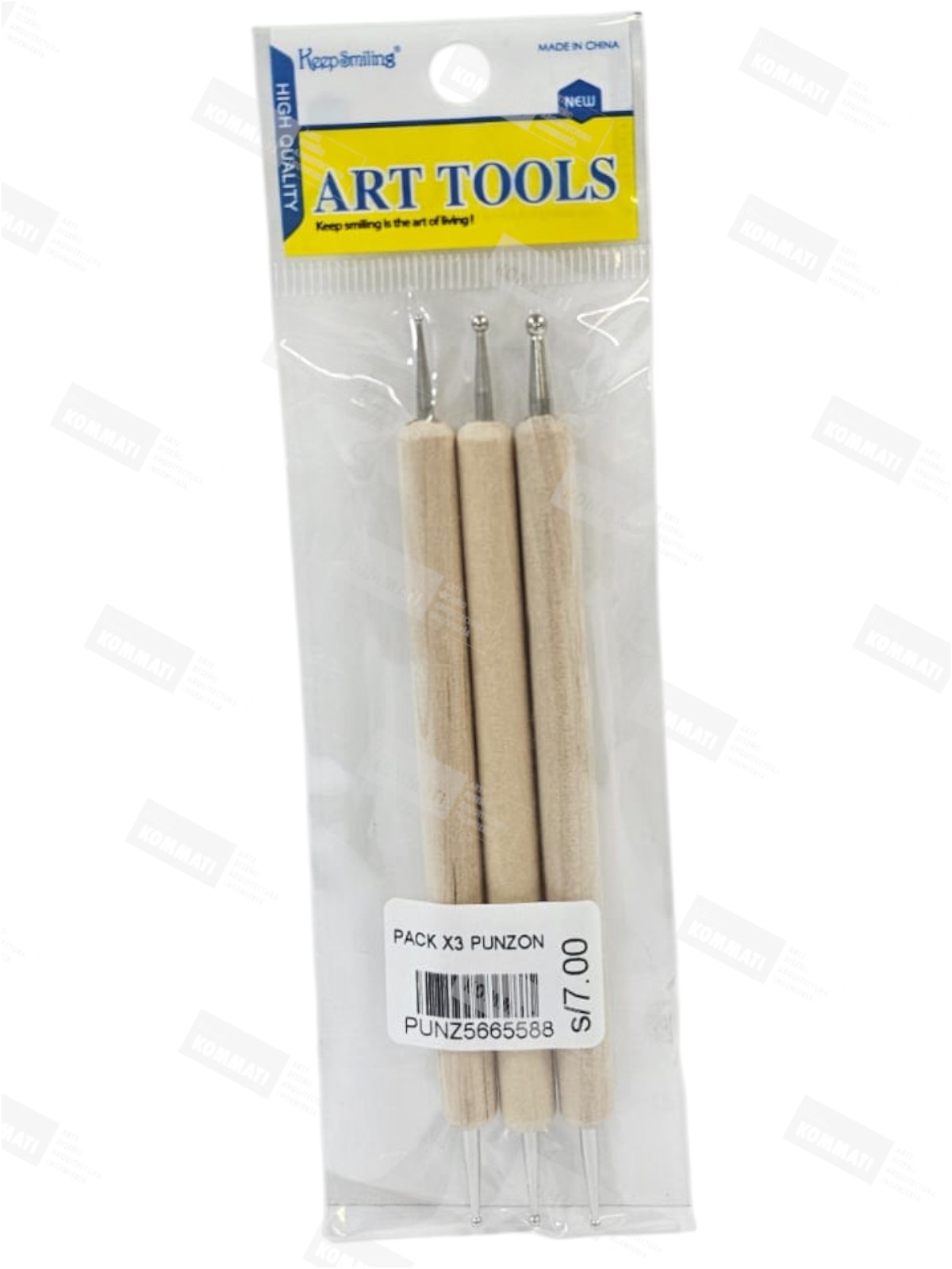 PUNZONES BOLEADOR DE MADERA X3 DOBLE PUNTA - ART TOOLS