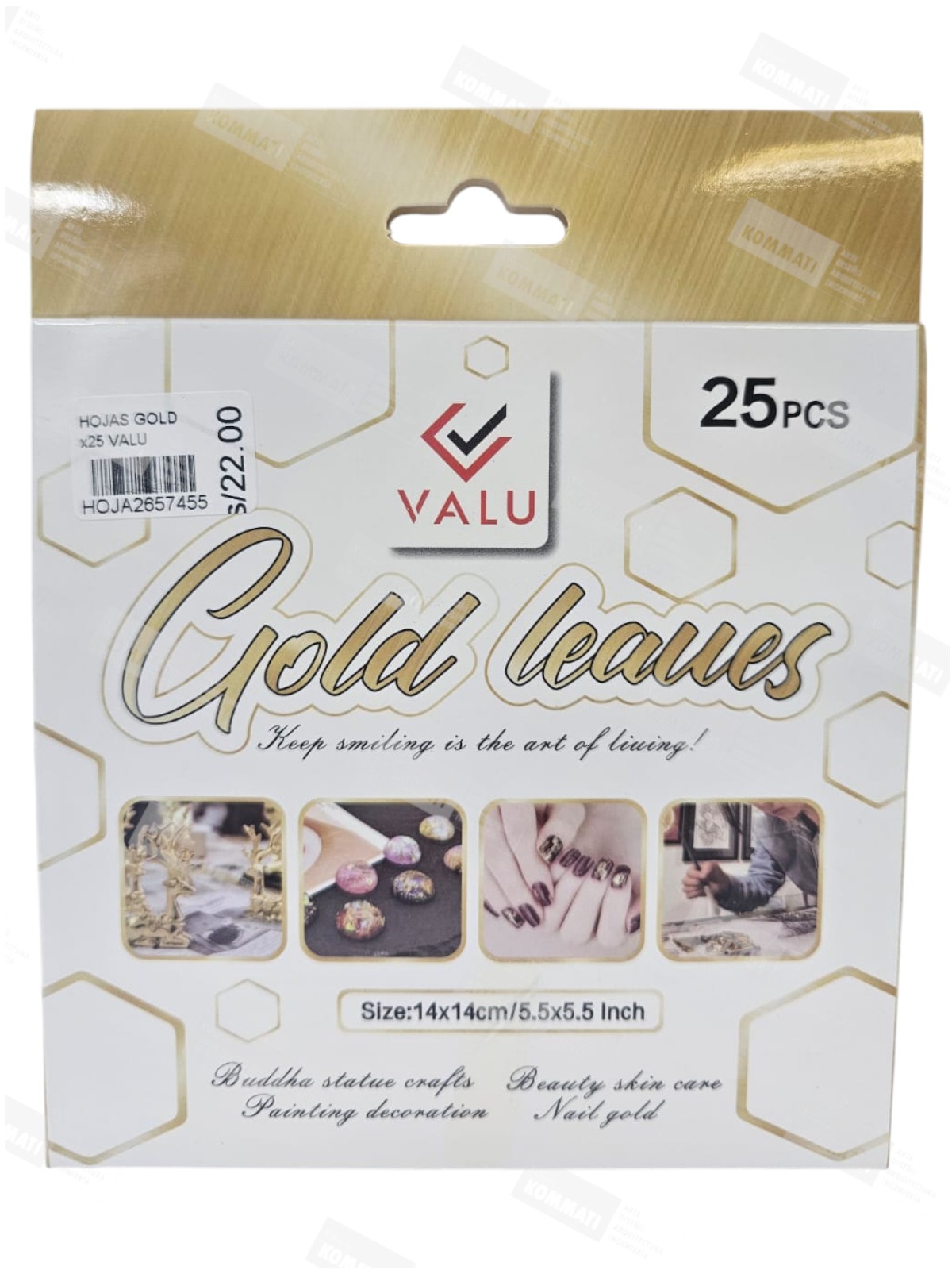LÁMINAS DE PAN DE ORO 14 X 14CM 25H - VALU